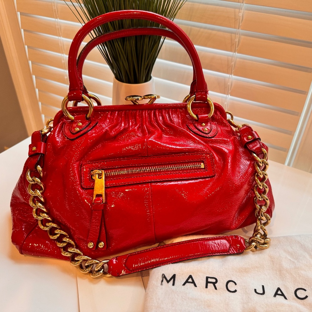 Mark Jacobs Stam Bag Red Patent Leather